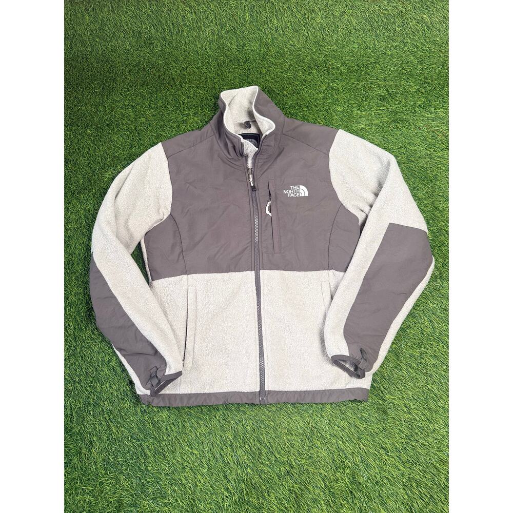 The North Face Polartec Fleece Jacket Womens Small Gray Taupe Full Zip Hiking